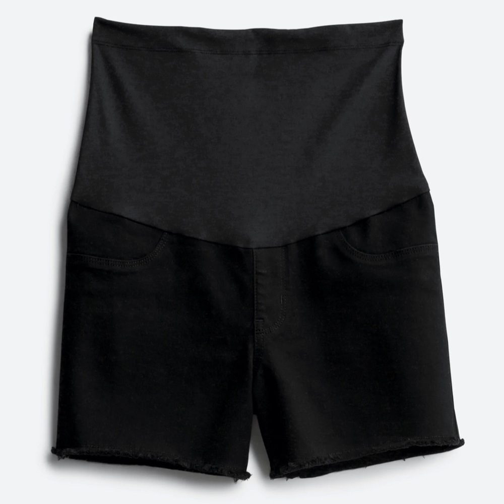 Just USA Black Denim Maternity Shorts